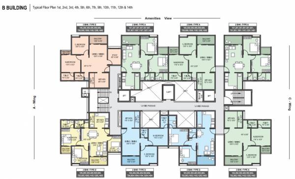  supreme BUILDING B Cluster Plan from 1st to 14th Floor