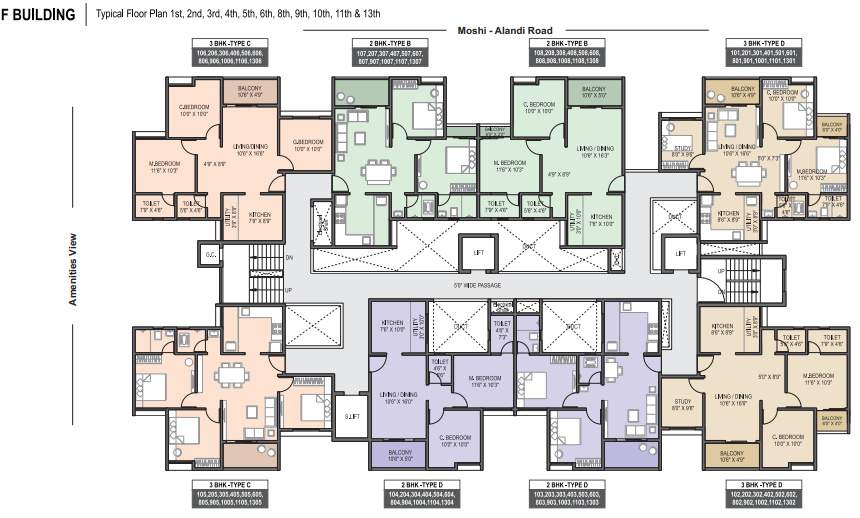  supreme BUILDING F Cluster Plan from 1st to 13th Floor