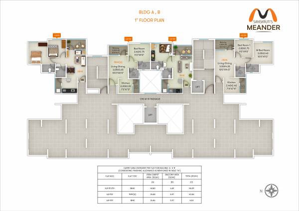  meander-wing-b Meander Wing B Cluster Plan for 1st Floor