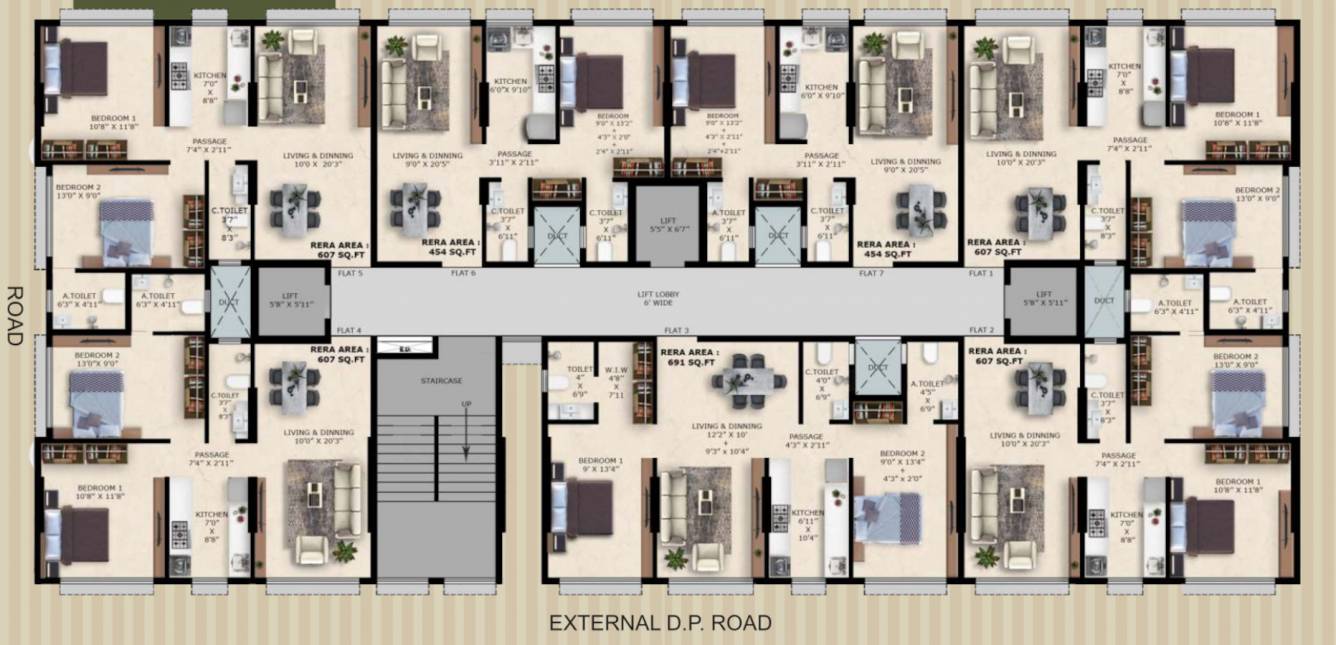  olive Olive Cluster Plan from 1st to 16th Floor