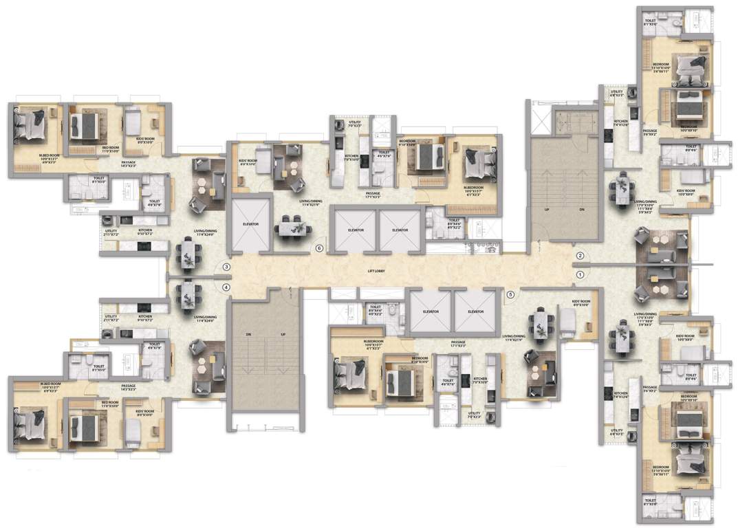  bliss wing f Wing F Cluster Plan Typical Floor