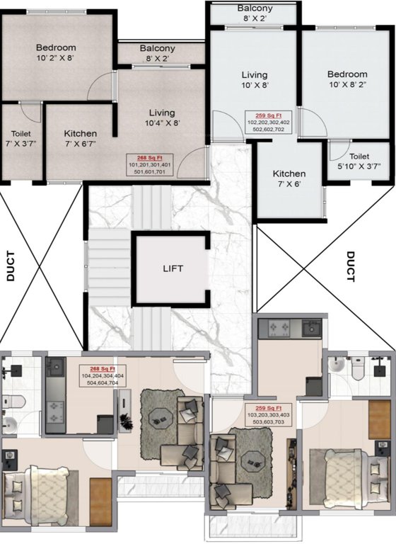  codename bliss Block A Cluster Plan from 1st to 7th Floor