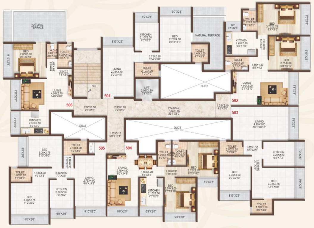  corner Shreeji Corner Cluster Plan for 5th Floor