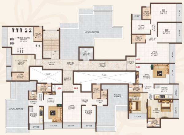  corner Shreeji Corner Cluster Plan for 6th Floor