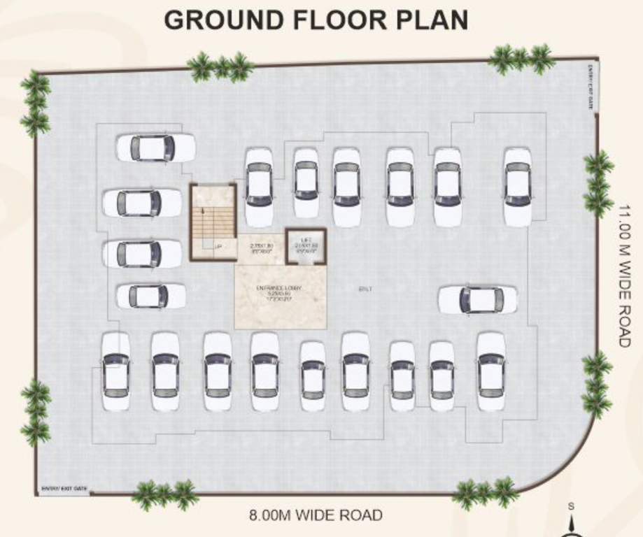  corner Shreeji Corner Cluster Plan for ground Floor