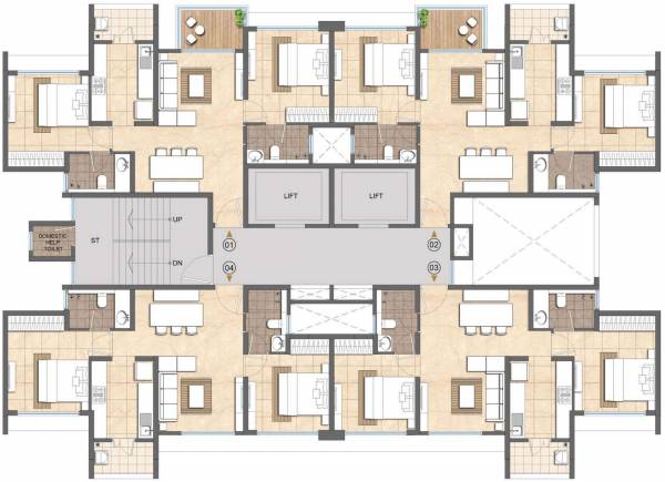  kandivali-project-tower-4 Tower 4 Typical Cluster Plan