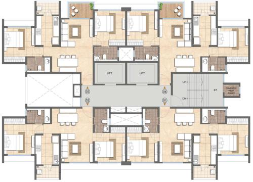  kandivali-project-tower-5 Lodha Kandivali Project - Tower 5 Typical Cluster Plan