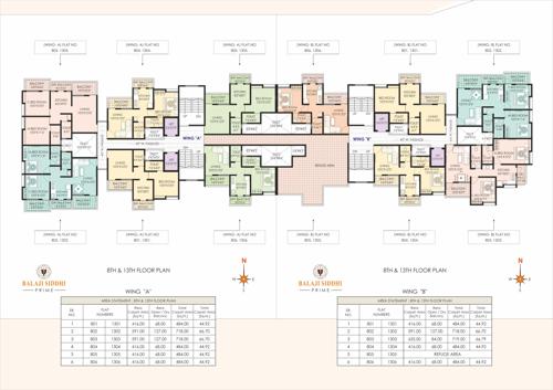  balaji-siddhi-prime Wing A/B Cluster Plan from 8th to 13th Floor