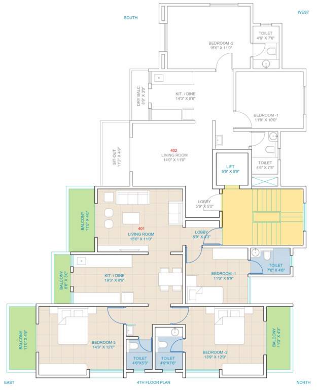  nakshatra Swojas Nakshatra Cluster Plan for 4th Floor