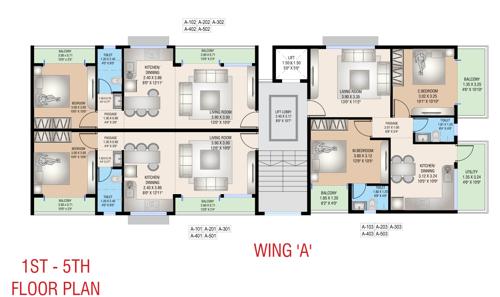  manokamneshwar-apartment Manokamneshwar Apartment Cluster Plan from 1st to 5th Floor