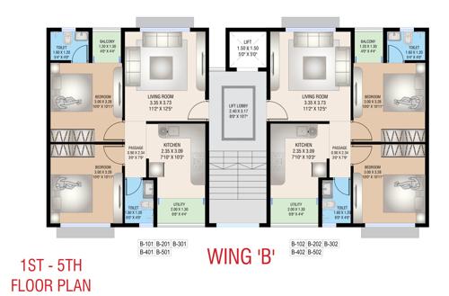  manokamneshwar-apartment Manokamneshwar Apartment Cluster Plan from 1st to 5th Floor