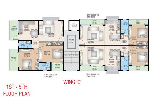  manokamneshwar-apartment Manokamneshwar Apartment Cluster Plan from 1st to 5th Floor