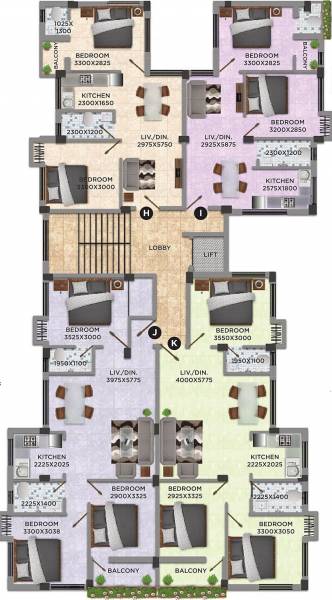  darshan-tower Block A Cluster Plan from 1st to 4th Floor