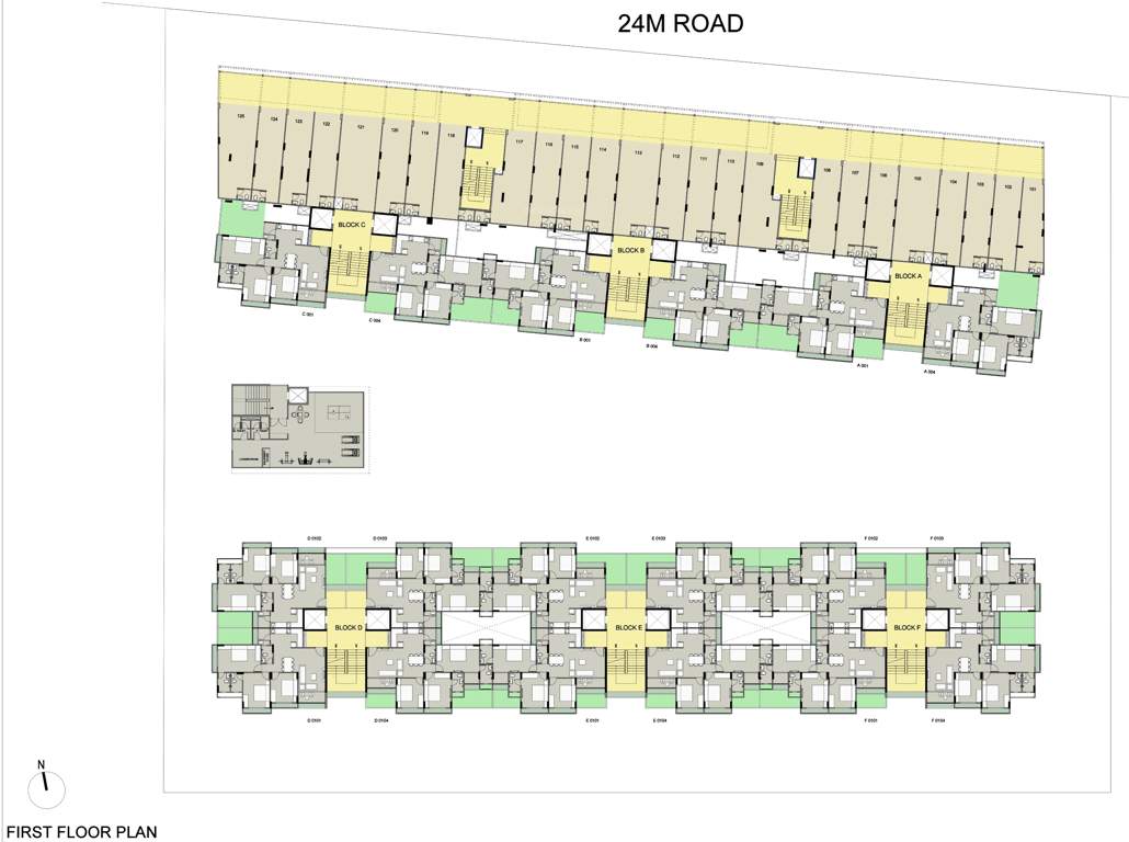  saanvi nirman stellar Block A, Block B, Block C, Block D, Block E And Block F Cluster Plan for 1st Floor