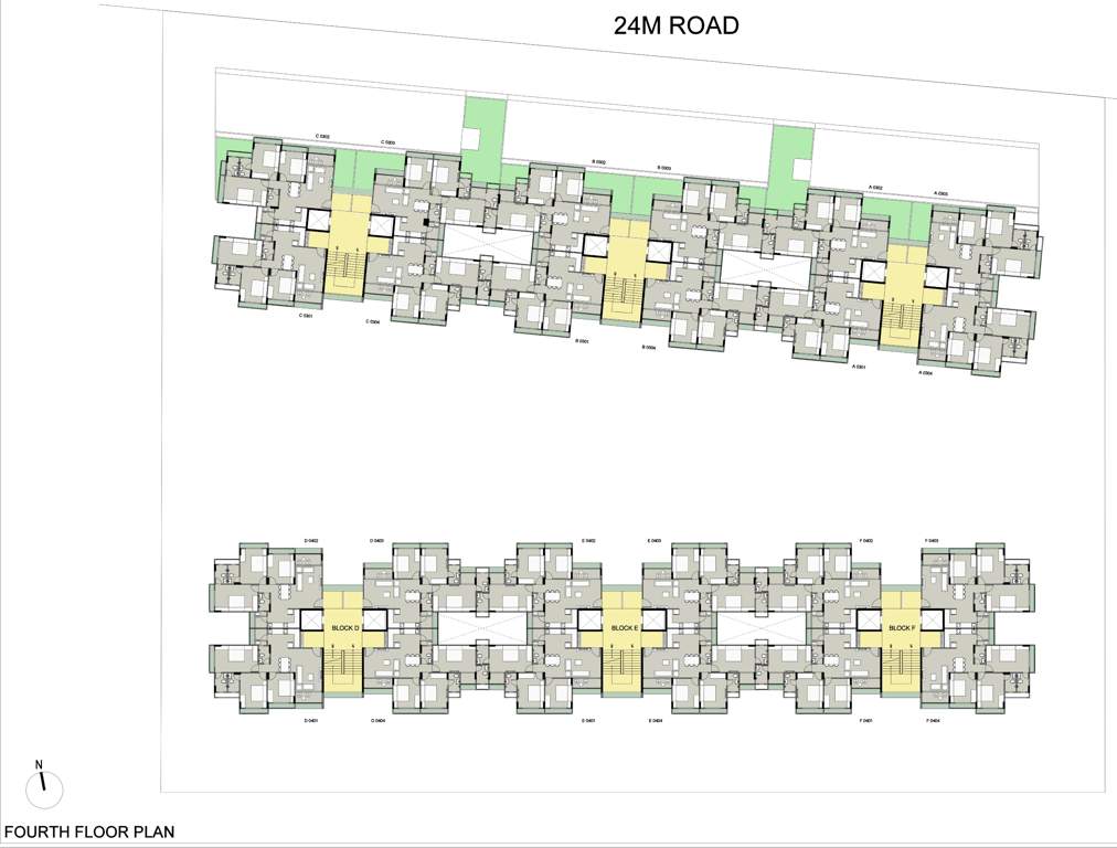  saanvi nirman stellar Block A, Block B, Block C, Block D, Block E And Block F Cluster Plan for 4th Floor