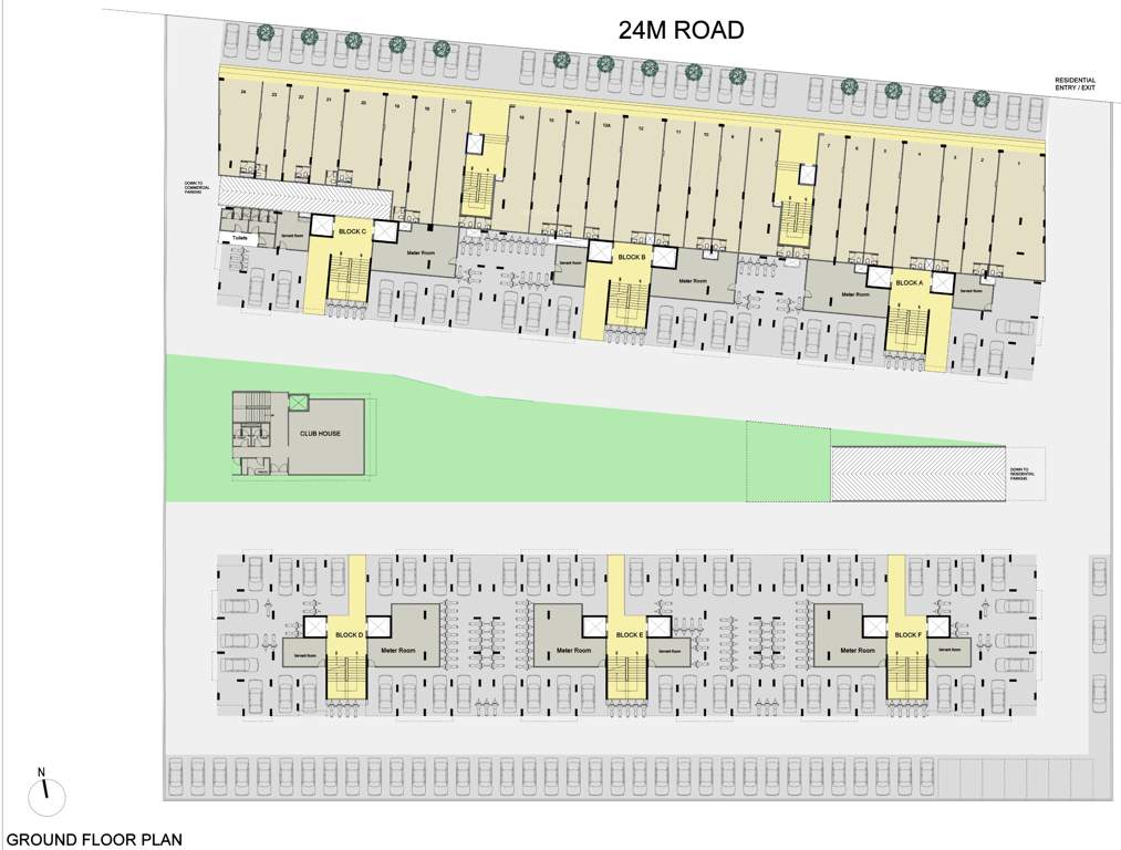  saanvi nirman stellar Block A, Block B, Block C, Block D, Block E And Block F Cluster Plan for ground Floor