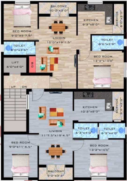  chandrasekar flats Chandrasekar Flats Cluster Plan for 1st Floor