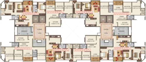  prithvi-h2 Prithvi H2 Cluster Plan For 1st, 2nd, 3rd, 4th, 5th, 6th, 7th, 9th, 10th, 11th, 12th, 14th, 15th, 16th & 17th Floor