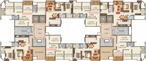  prithvi-h2 Prithvi H2 Cluster Plan For 8th, 13th & 18th Floor