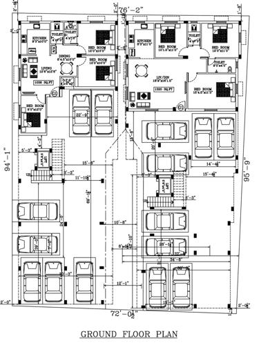  tirumala-flats Block A And Block B Cluster Plan for ground Floor