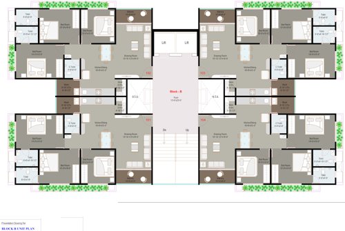  sarang-sky Block B Cluster Plan from 1st to 14th Floor