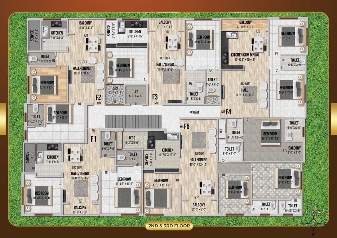  thiara homes Thiara Homes Cluster Plan For 2nd Floor And 3rd Floor