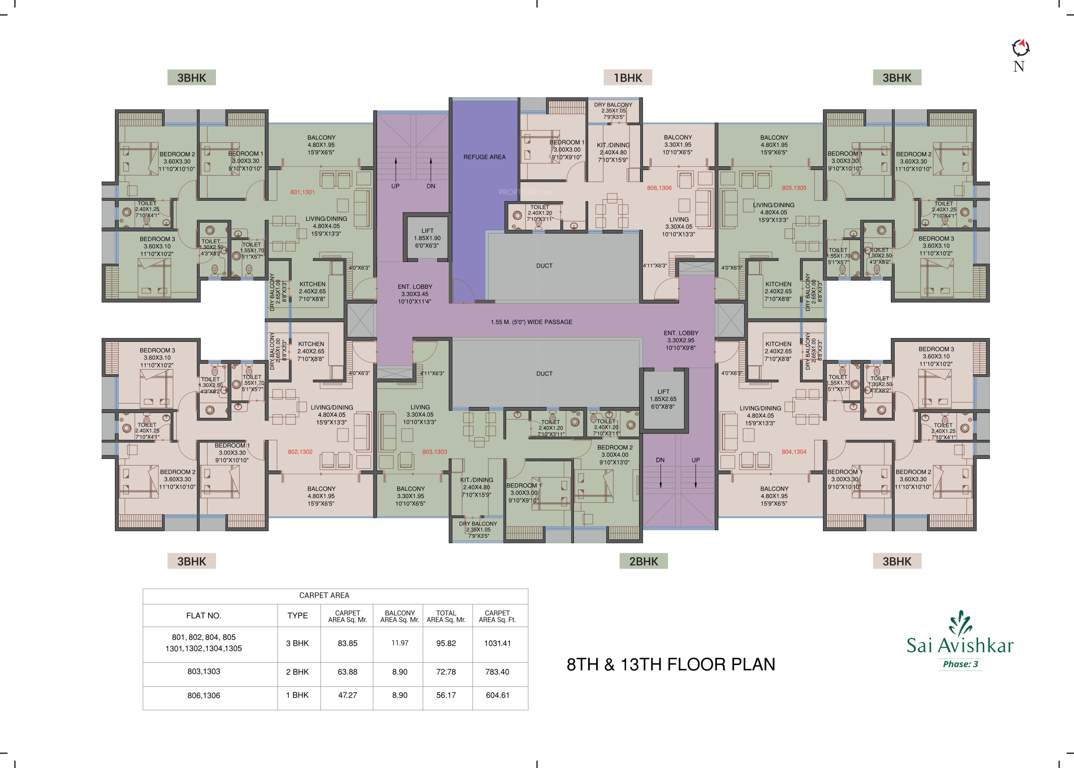  sai avishkar phase iii Sai Avishkar Phase III Cluster Plan from 8th And 13th Floor