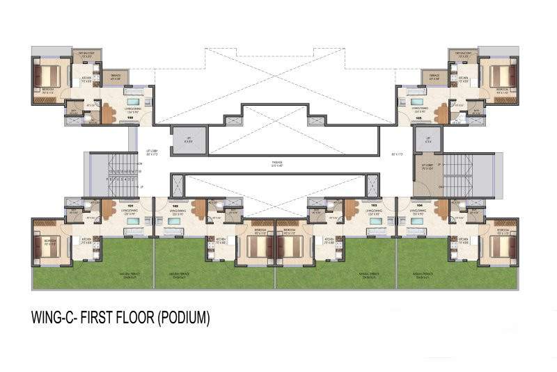  exotica phase ii Ajmera Exotica Phase II Cluster Plan for 1st Floor