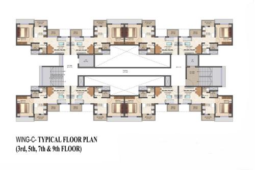  exotica-phase-ii Ajmera Exotica Phase II Cluster Plan For 3rd, 5th, 7th & 9th Floor