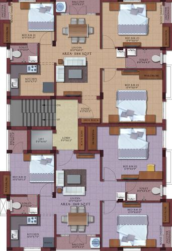  sanjeevanam-appartments Sanjeevanam Appartments Cluster Plan for 1st Floor