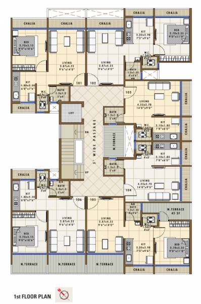  labheshwar-homes Labheshwar Homes Cluster Plan for 1st Floor