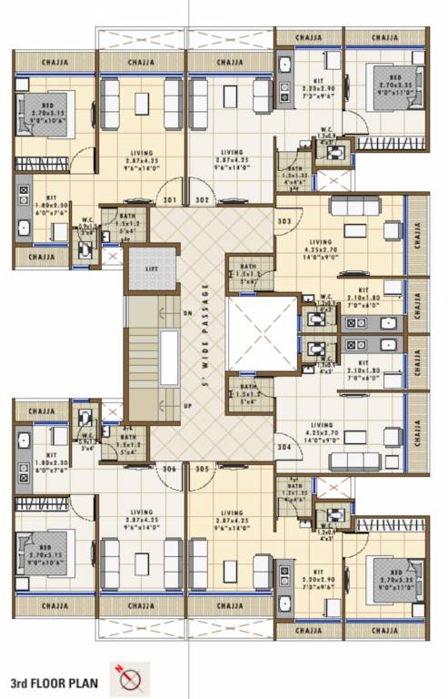  labheshwar homes Labheshwar Homes Cluster Plan for 3rd Floor