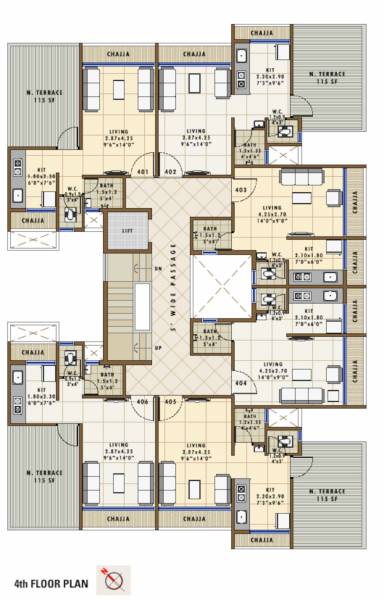  labheshwar-homes Labheshwar Homes Cluster Plan for 4th Floor