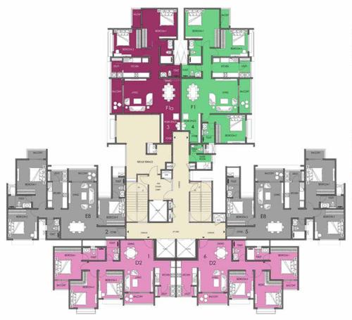  meridian-park-phase-i-the-prestige-city Building 5 - T10 Cluster Plan For 19th And 28th Floor
