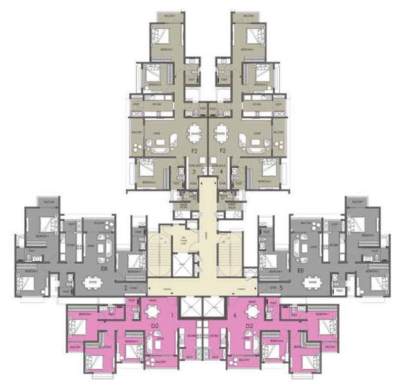 meridian park phase i the prestige city Building 5 T6 To T9 Cluster Plan From 2nd To 30th Floor Except 19th And 28th Floor