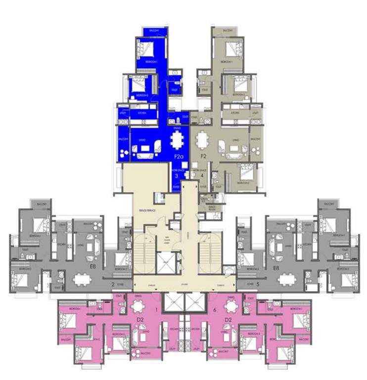 meridian park phase i the prestige city Building 5 T9 Cluster Plan For 19th And 28th Floor