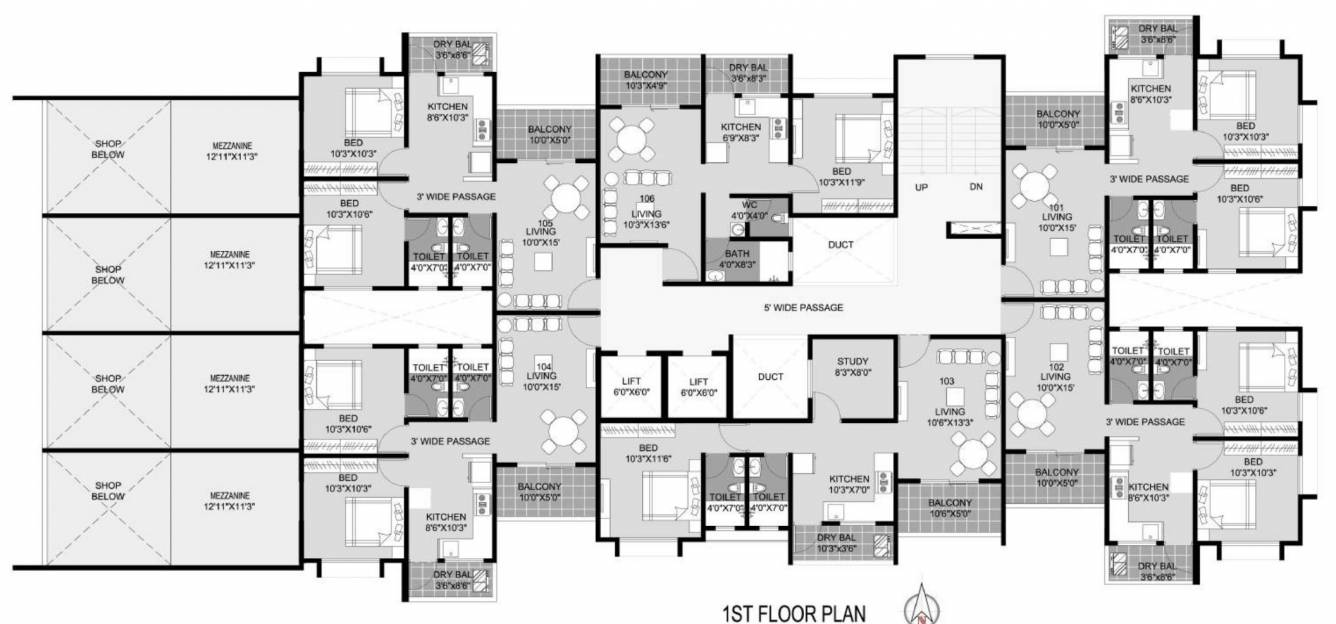  aashray Ganga Aashray D Bldg Cluster Plan For 1st Floor