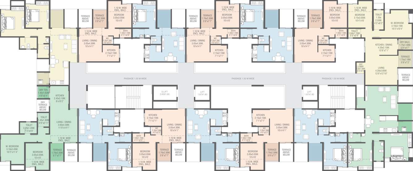  aaradhyam phase ii Aaradhyam Phase II Cluster Plan from 1st, 3rd, 5th, 7th, 9th and 11th Floor