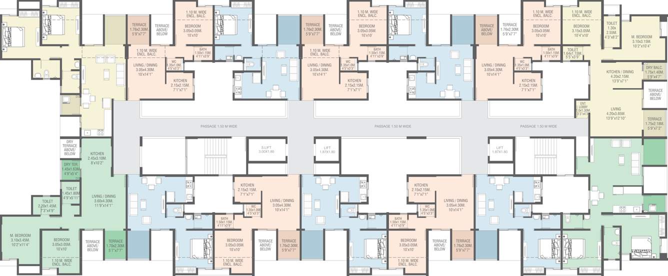  aaradhyam phase ii Aaradhyam Phase II Cluster Plan from 2nd, 4th, 6th, 8th and 10th Floor