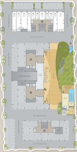  solitaire Block A, B, C & D Cluster Plan For Ground Floor