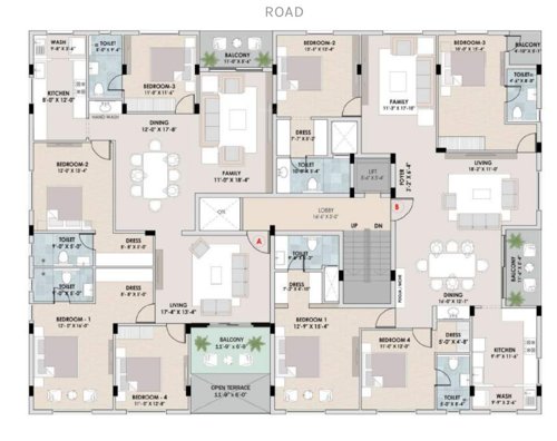  tulasi Tulasi Cluster Plan for 4th Floor