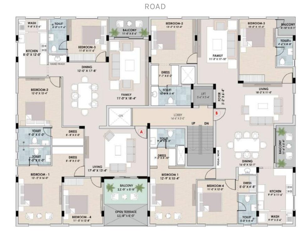  tulasi Tulasi Cluster Plan for 4th Floor