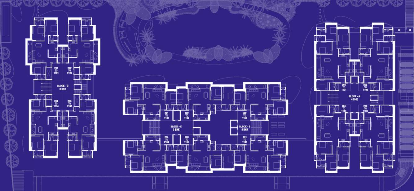  the gate by dev aashish Block A, Block B, Block C, and Block D Cluster Plan from 2nd to 11th Floor