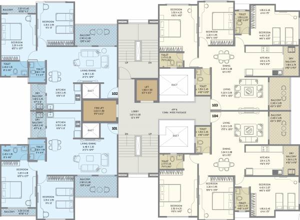  divino Wing A Cluster Plan from 1st to 17th Floor