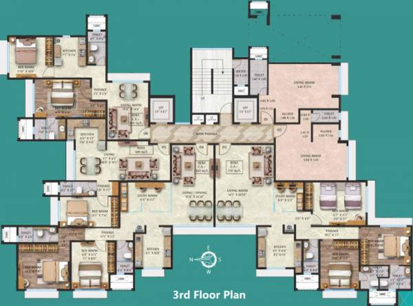  premiere Mehta Premiere Residential Cluster Plan for 3rd Floor