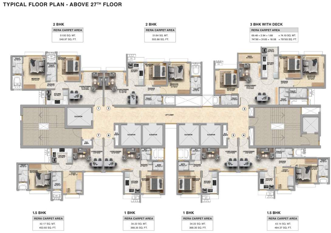 avenue wing m Runwal Avenue Wing M Cluster Plan for Up To 27th Floor