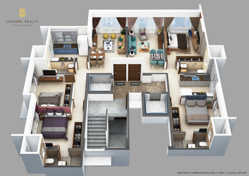  sitara Sadguru Sitara 3D Cluster Plan