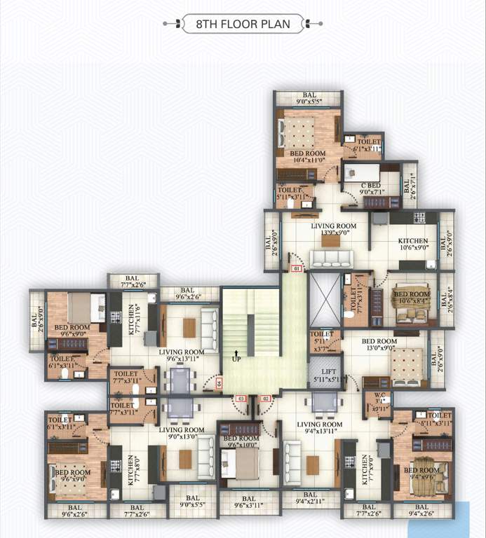  bhagwati Om Bhagwati Cluster Plan for 8th Floor