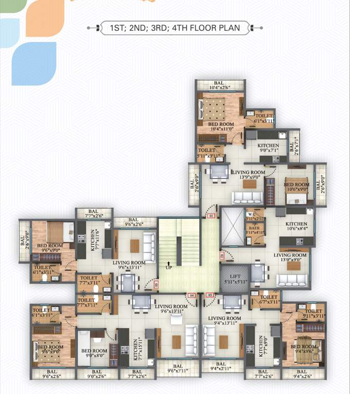  bhagwati Om Bhagwati Cluster Plan from 1st to 4th Floor