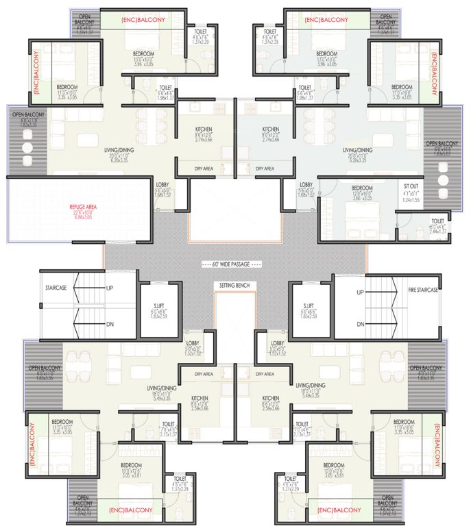  leela heights A Building Cluster Plan For 8th And 13th Floor